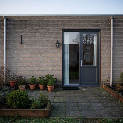 Monteur plaatst een kunststof schuifpui bij een woning in Hendrik-Ido-Ambacht