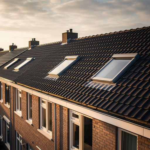 Kunststof dakraam in het schuine dak van een woning in Hendrik-Ido-Ambacht