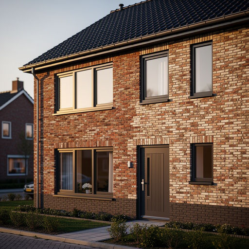 Kunststof kozijnen aan de voorgevel van een woning in Hendrik-Ido-Ambacht