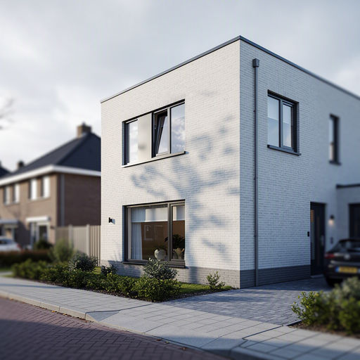 Witte kunststof draaikiepramen met HR++ glas in een rijtjeshuis