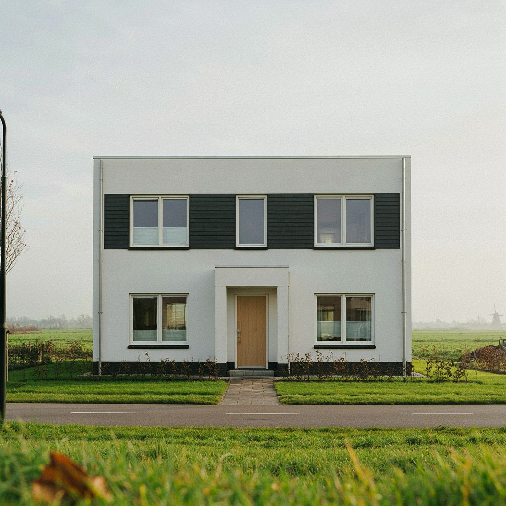 Moderne woning in Rotterdam-Zuid met witte kunststof kozijnen en strak metselwerk