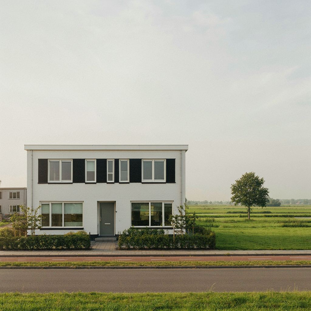 Karakteristieke jaren-90 eengezinswoning in Puttershoek met strakke witte kunststof kozijnen