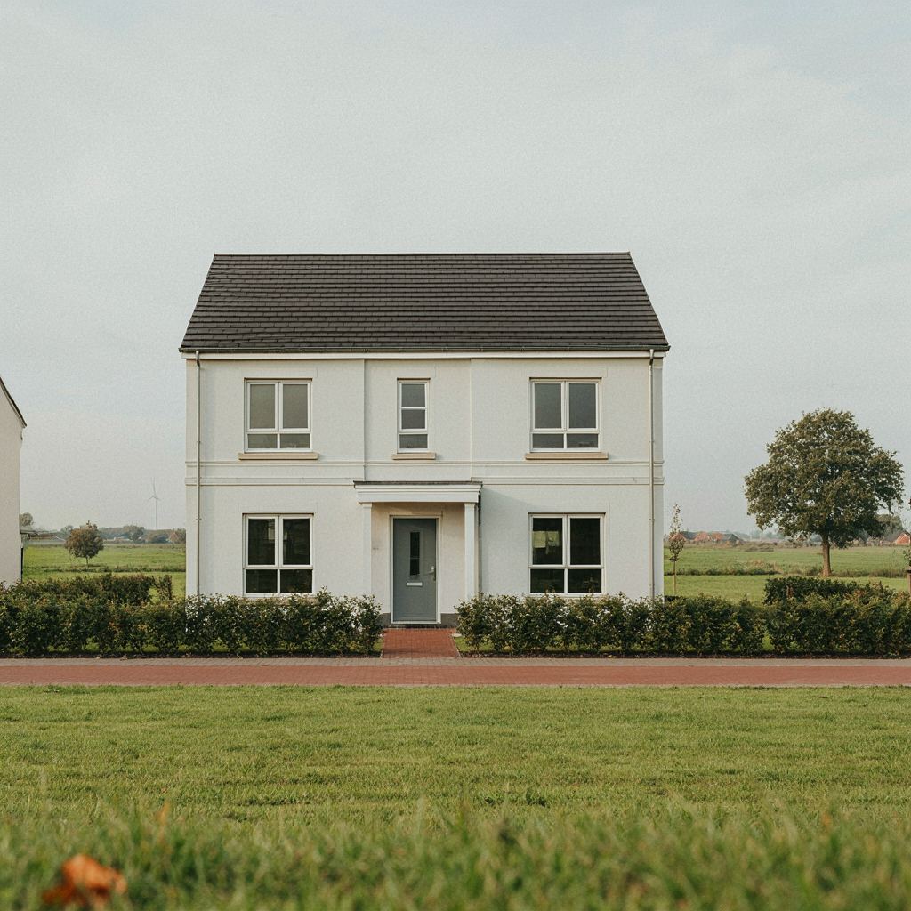 Moderne twee-onder-een-kap woning in Alblasserdam met stijlvolle witte kunststof kozijnen