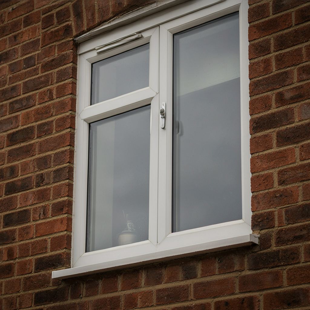 Detail van een wit kunststof kozijn met modern ventilatierooster in Numansdorp